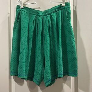 I.B. Diffusion VINTAGE high rise polkadot pleat shorts elastic waist pockets 1X